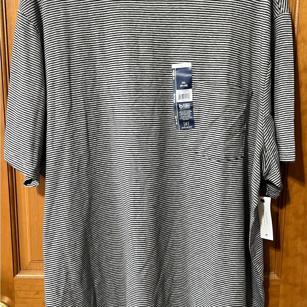 George Men's Short Sleeve Striped Crew Neck Tee